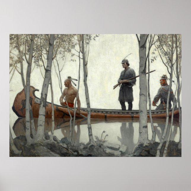 Den siste mohicans av N. C. Wyeth Poster (Framsidan)