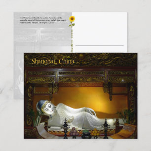 Den sittande Buddha, Shanghai, China - vykort
