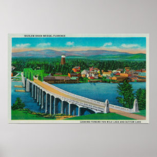 Den Siuslaw floden överbryggar i Florence, Oregon Poster