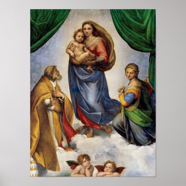 Den Sixtinska Madonnan | Rafael | Poster (Framsidan)