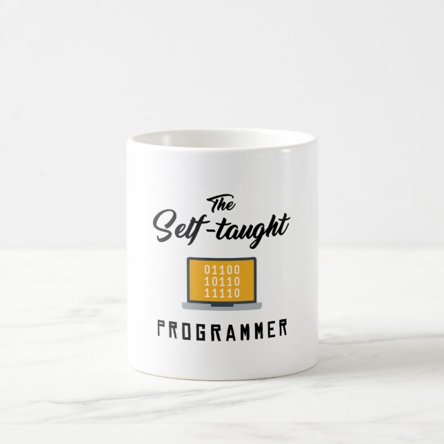 Den självlärda programmeraremuggen kaffemugg (Center)