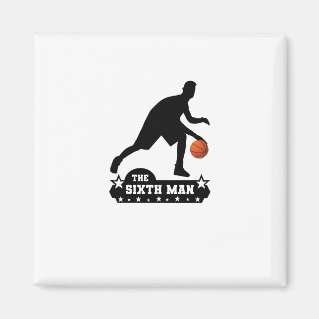 Den sjätte mannen Basketball Silhouette Magnet (Framsidan)