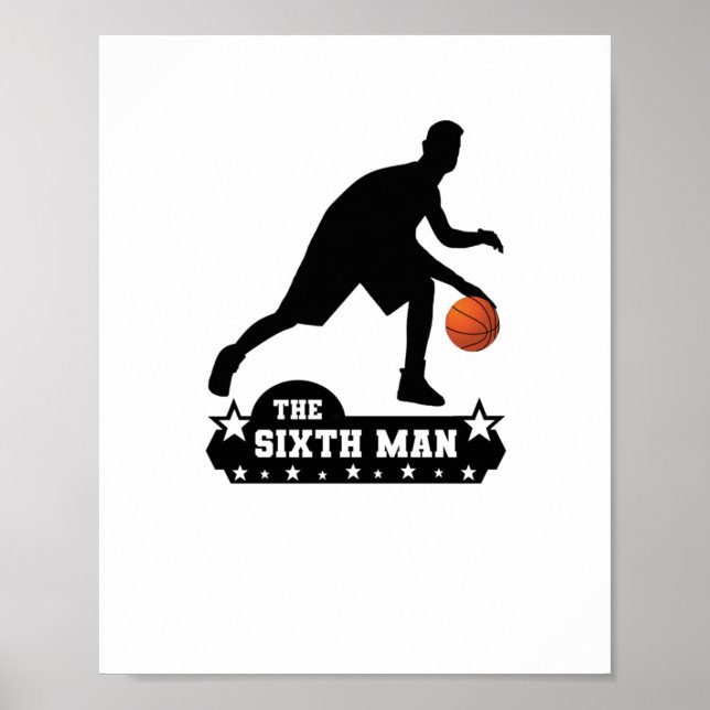 Den sjätte mannen Basketball Silhouette Poster (Framsidan)