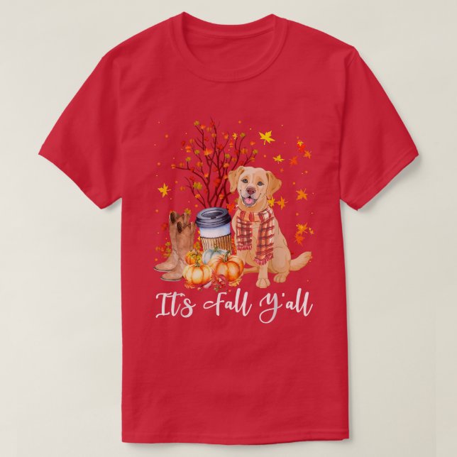 Den sjunkande Hund Labrador Pumpkin hösten T Shirt (Design framsida)