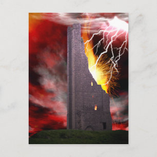 Den sjunkande teckningen av Torn-Tarot Card Vykort