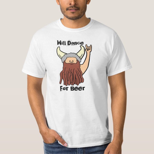 Den ska dansen för ölsten på roliga Viking Tee Shirt (Framsida)