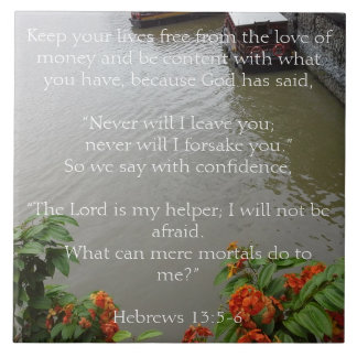 Den ska guden lämnar aldrig dig. Kristen gåva Kakelplatta