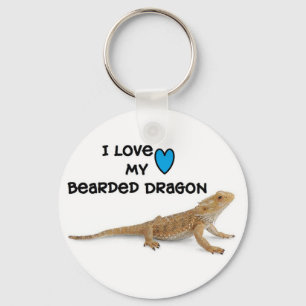 Den skäggiga draken Keychain "älskar jag min Nyckelring
