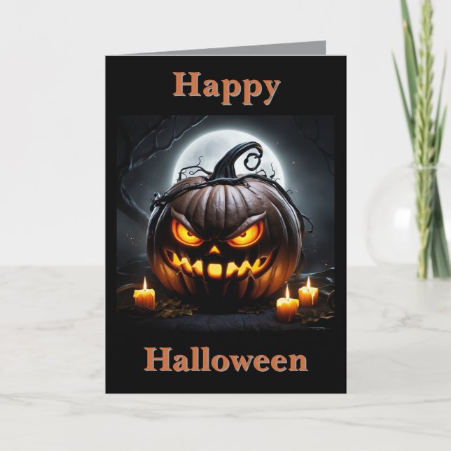 Den skallande pumpahalloween-kortet helgkort (Framsida)