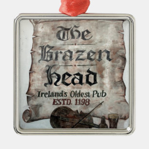 Den skamlösa Head puben, Dublin, Irland Julgransprydnad Metall
