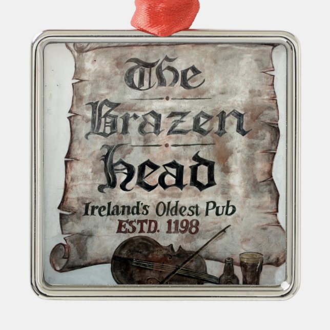 Den skamlösa Head puben, Dublin, Irland Julgransprydnad Metall (Framsidan)