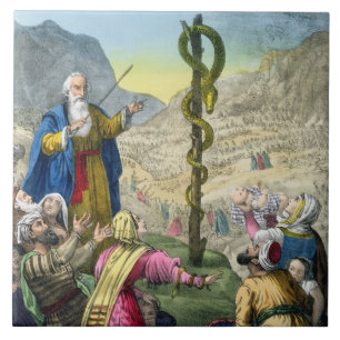 Den skamlösa ormen, från en bibel som skrivs ut kakelplatta