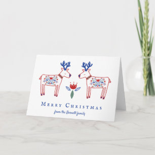 Den skandinaviska Blommigten Rener God jul Kort