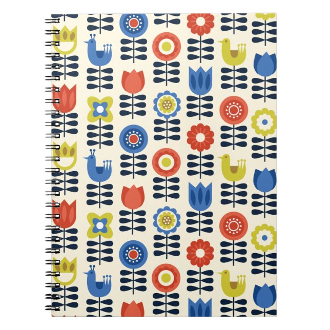 Den skandinaviska Blommigten Spiral bärbara dator  Anteckningsbok (Framsidan)