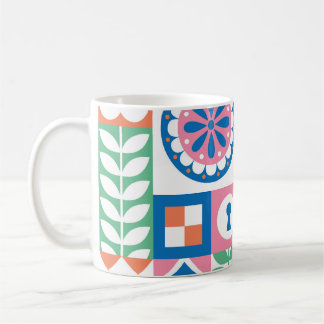 Den skandinaviska folkBlommigten Abstrakt Mönster Kaffemugg