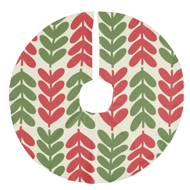 Den skandinaviska julen i Retro Färg Lämnar Julgransmatta Fusklinne (Framsidan)