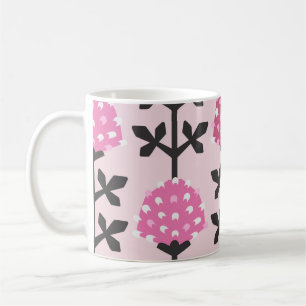 Den skandinaviska vintagen stil klöver blommigt, s kaffemugg
