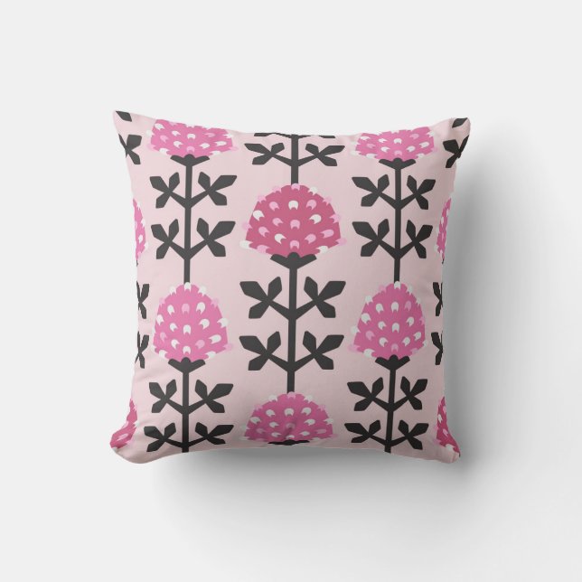 Den skandinaviska vintagen stil klöver blommigt, s kudde (Framsida)