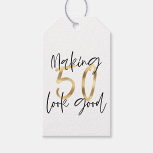 Den skapar bra guld- födelsedagen för 50 look presentetikett