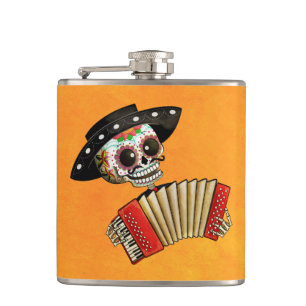 Den skelett- El-mariachien för day of the dead Fickplunta