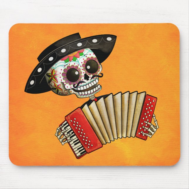 Den skelett- El-mariachien för day of the dead Musmatta (Framsidan)