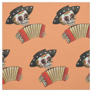 Den skelett- El-mariachien för day of the dead Tyg