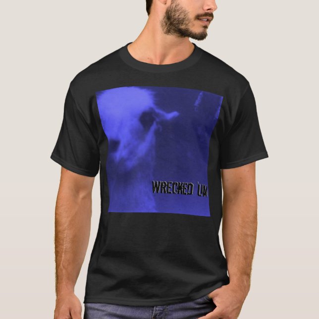 Den skeppsbrutna 'Um blåttLlamavärlden turnerar T Shirt (Framsida)
