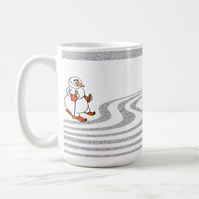 Den skidåkande snömannen - kaffemugg (Vänster)