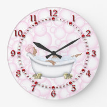 Den skina röda badrummen numrerar bubblar