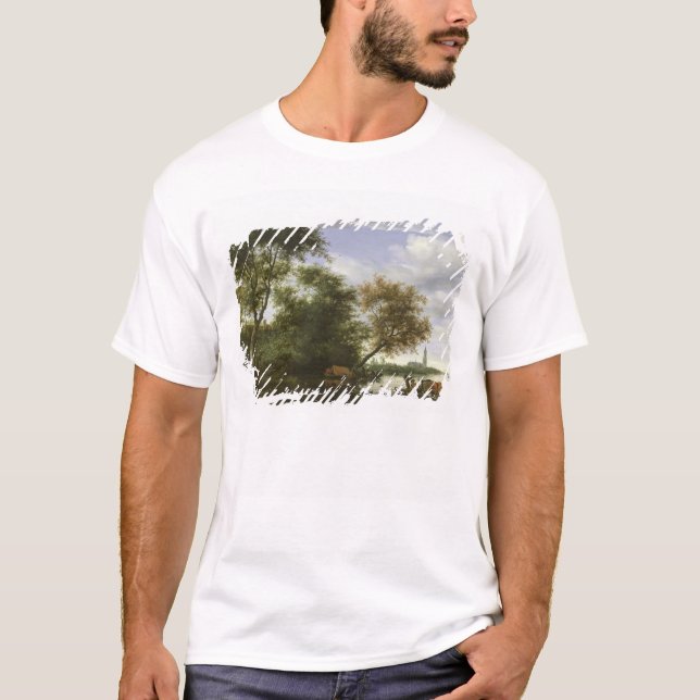Den skogsbevuxna floden landskap t-shirt (Framsida)