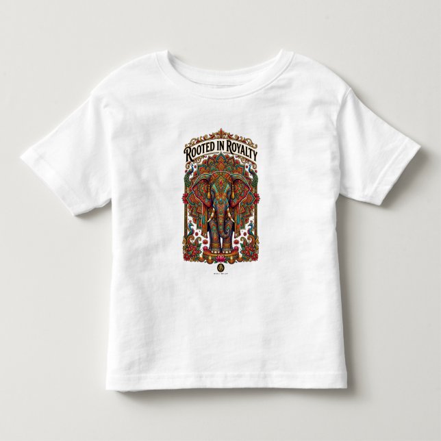Den Sköna Jätten: Konstnärlig Elefantdesign T Shirt (Framsida)