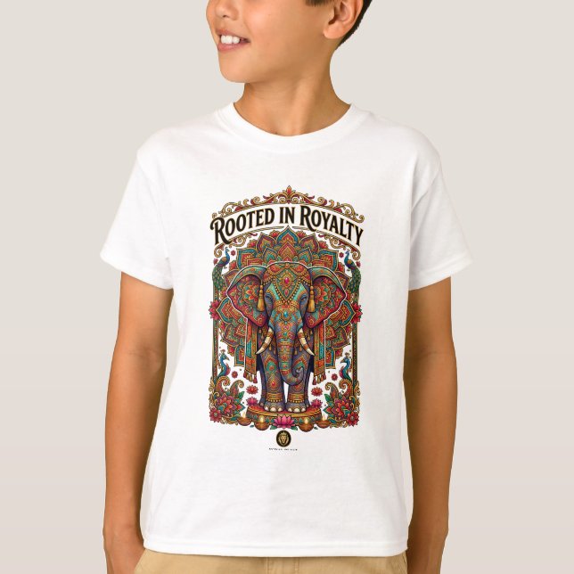 Den sköna jätten: Konstnärlig elefantdesign T Shirt (Framsida)