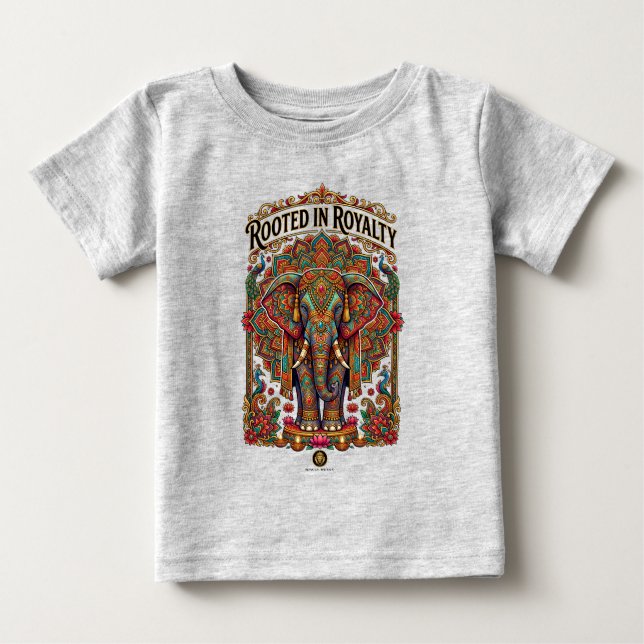 Den sköna jätten: Konstnärlig elefantdesign T Shirt (Framsida)