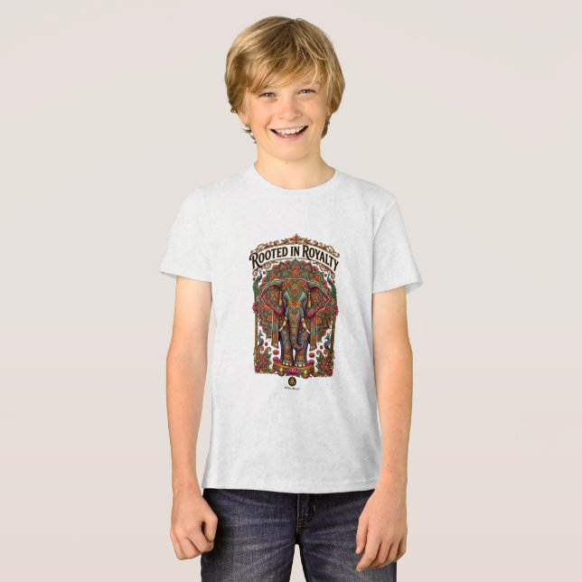 Den sköna jätten: Konstnärlig elefantdesign T Shirt (Framsida Full)