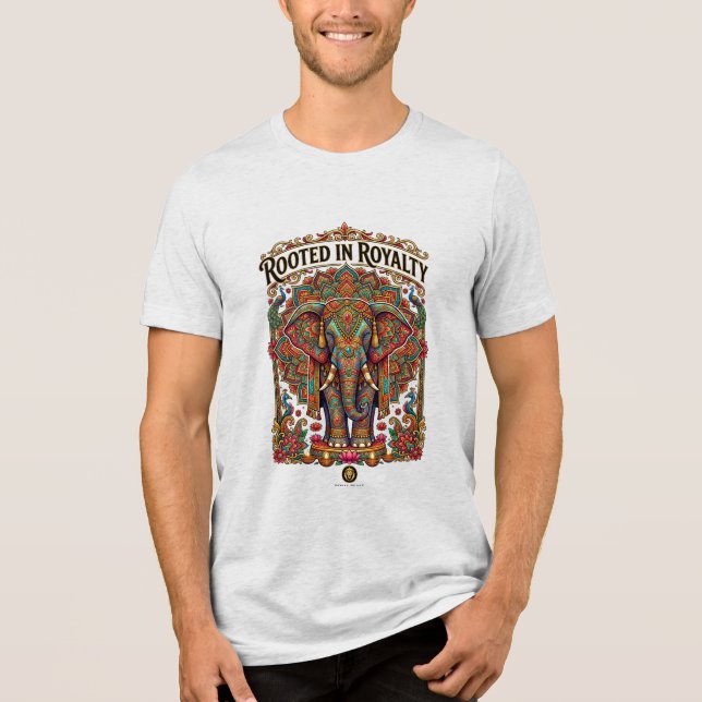 Den sköna jätten: Konstnärlig elefantdesign T Shirt (Framsida)