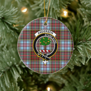 Den skotska Klan Andersson, Ancient Tartan och Vap Julgransprydnad Keramik