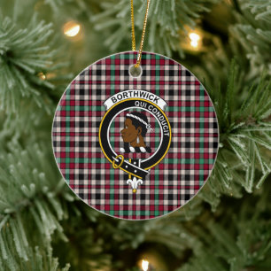 Den skotska Klan Borthwick Ancient Tartan och Vape Julgransprydnad Keramik