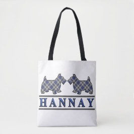 Den skotska Klan Hannay Scottie Hundar Tartan Play Tygkasse