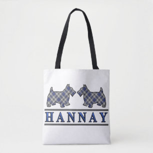 Den skotska Klan Hannay Scottie Hundar Tartan Play Tygkasse