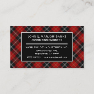 Den skotska Klan Marjoribanks Tartan Play Visitkort