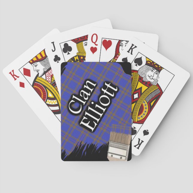 Den skotska klanElliott tartanen målar borstar Kortlek (Baksidan)