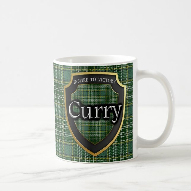 Den skotska tartanen för klanCurrie curry skyddar Kaffemugg (Höger)
