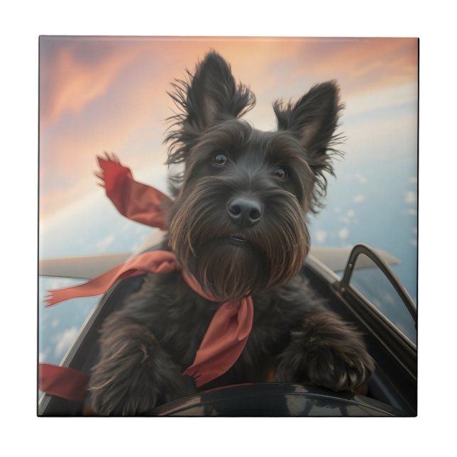 Den skotska terrier-Hund Kakelplatta (Framsidan)