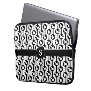 Den skotska Terrierhunden Monogrammed Polkadot Laptop Fodral