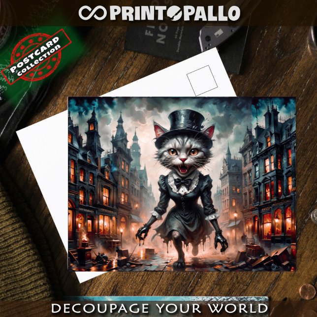 Den skräckgalna hembiträden i Victorian London Vykort (Skapare uppladdad)