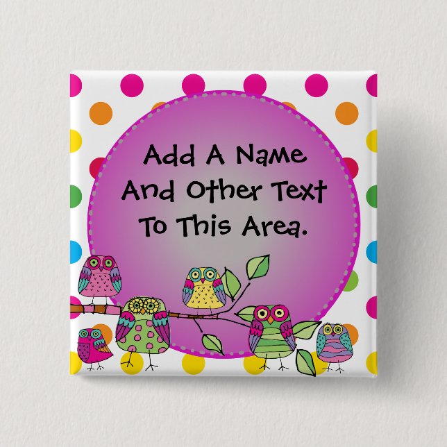 Den skräddarsy naturugglan knäppas knapp (Framsida)