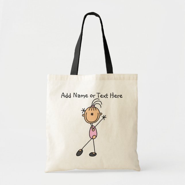 Den skräddarsy rosa flickagymnasttotot hänger lös tygkasse (Framsidan)