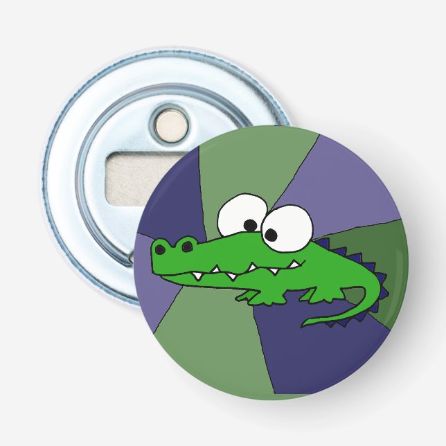 Den skraj alligatorn knäppas flaskaöppnaren flasköppnare (Framsidan)