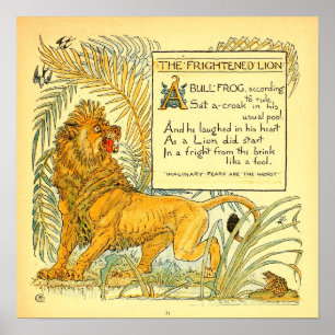 Den skrämda Lejona Walter Crane-domänen, Poster