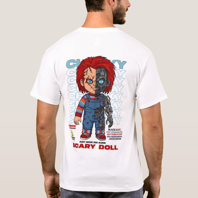 Den skrämmande dockan t shirt (Baksida)
